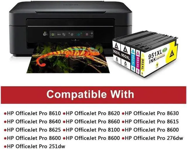 Alt view image 4 of 5 - 10PK 950 XL 951 XL Ink Inkjet for Officejet Pro 8100 8600 8610 8615 8630 8620