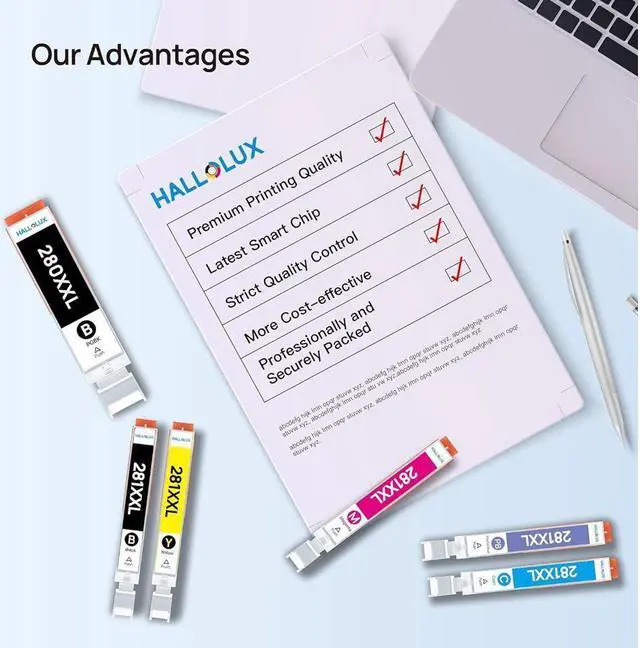 Alt view image 3 of 3 - PGI-280XXL CLI-281XXL Ink Cartridges Replacement  280 281 XXL PGI-280XXL CLI-281XXL for TS8320 TS9120 TS8220 TS8120 TS9100 TS8300 TS8200 TS8222 TS8322 Printer 6-Pack(PGBK/PB/BK/C/M/Y)