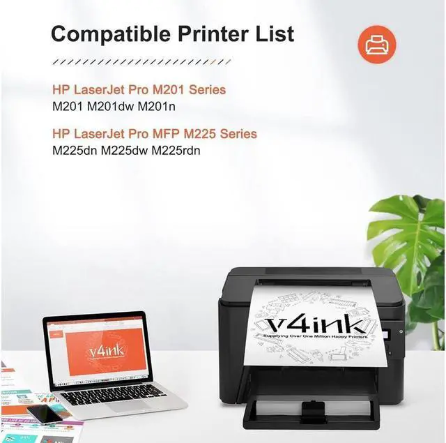 Alt view image 2 of 4 - v4ink Compatible CF283X Toner Cartridge Replacement  83X CF283X 83A CF283A for use in Laserjet Pro M201 M201dw M201n MFP M225 M225dn M225dw M225rdn Series Printer (Black, 2 Pack)