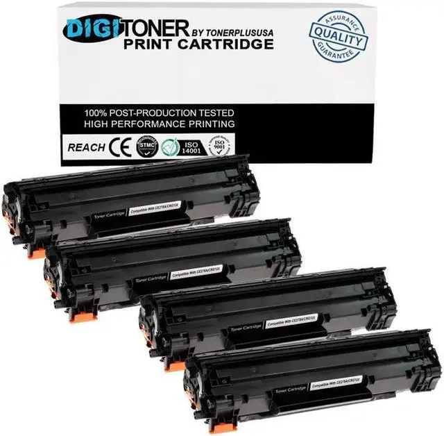 Main image of TonerPlusUSA Digi Toner New Compatible 128 CRG128 CE278A Laser Toner Cartridge Replacement (Black, 4 Pack)