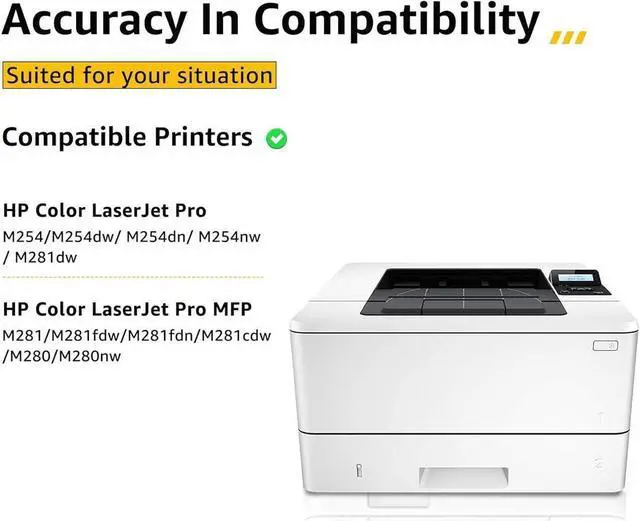 Alt view image 3 of 4 - CMYBabee Compatible Toner Cartridges Replacement  202X 202A CF500A CF500X  Laserjet Pro M281fdw M254dw M254dn M254nw M281dw MFP M281fdn M281cdw M281 M254 (4 Packs)