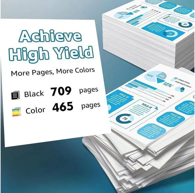 Alt view image 3 of 4 - 64XL Ink Cartridges Black and Color Replacement  64XL Ink Cartridge Combo Pack  Ink 64 XL Work with Envy Photo 7858 7855 7155 Envy Inspire 7255e 7955e Tango Series(1 Black, 1 Tri-Color)