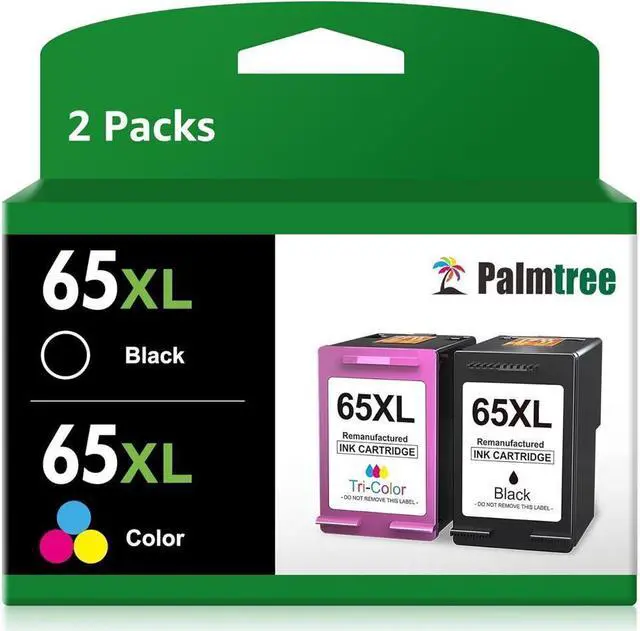 Main image of 65xl Ink Cartridge Remanufactured  65 Ink Cartridges Black Color Combo Pack  Ink 65 XL Work with DeskJet 3755 3752 2655 3722 3758 2652 Envy 5055 5052 5058(1 Black, 1 Color)