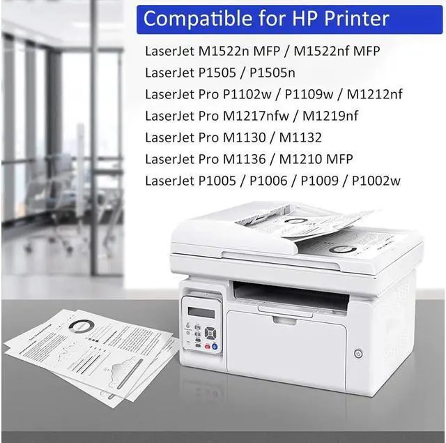 Alt view image 2 of 5 - KCMYTONER 1 Pack Black Compatible Toner Cartridge Replacement for 35A CB435A 435A for Laser Jet P1005 P1006 P1002 P1003 P1004 P1009 Printers