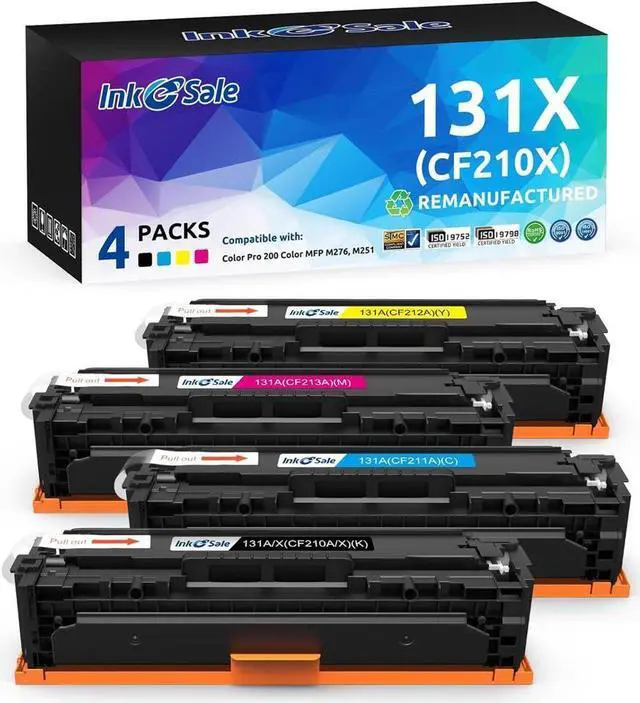 Main image of INK E-SALE Remanufactured Toner Cartridge Replacement  131A 131X CF210A CF210X CF211A CF212A CF213A Toner High Yield Set  LaserJet Pro 200 M251n M251nw M251 MFP M276nw M276n Color Printer