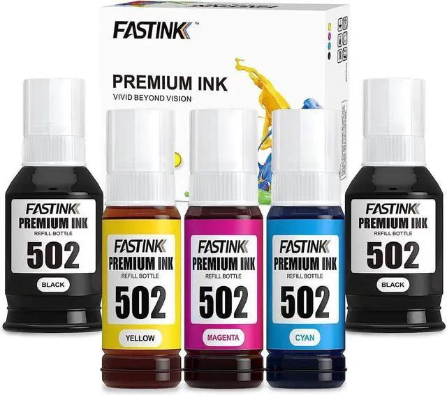 Main image of FASTINK Compatible T502 502 Refill Ink Bottle Kit for ET-2760 ET-2750 ET-3750 ET-4760 ET-4750 ET-3760 ET-15000 ET-3710 ET-3700 ET-2700 ST-2000 ST-3000 ET-2803 Printer, 5-Bottle