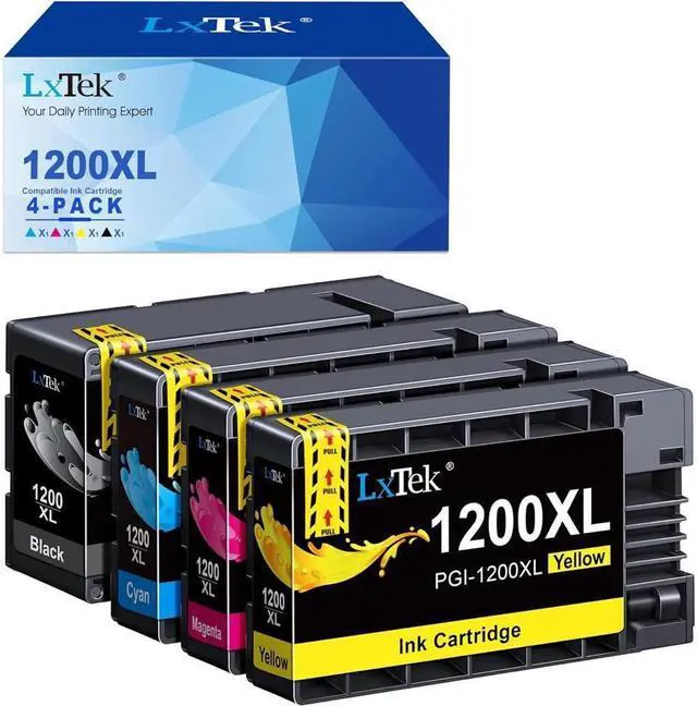 Main image of LxTek Compatible Ink Cartridge Replacement for 1200XL PGI-1200 PGI1200XL to use with MAXIFY MB2720 MB2120 MB2320 MB2020 Printer (4 Pack-High Yield)