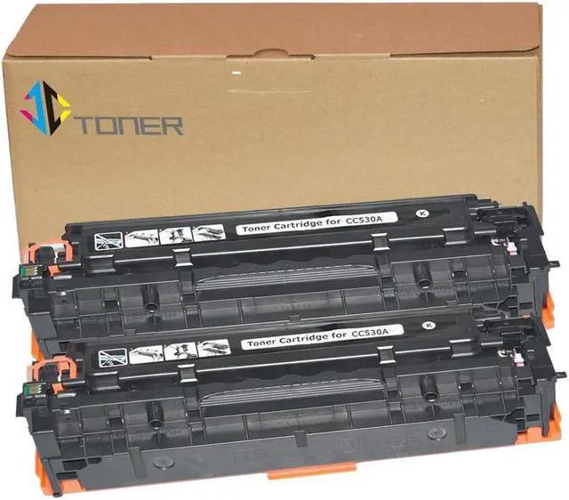 Main image of JC Toner Compatible for 304A CC530A Toner Cartridge for use with Color LaserJet CP2025 CP2025dn CM2320fxi mfp; imageCLASS MF726Cdw LBP766 ( Black, 2-Pack)