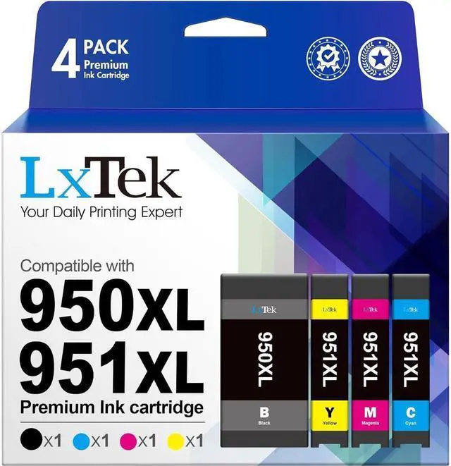 Main image of LxTek Compatible Ink Cartridges Replacement for 950XL 951XL 950 951 to use with OfficeJet Pro 8600 8610 8620 8630 8100 8625 8615 276dw 4 Pack (Black Cyan Magenta Yellow) High Yield