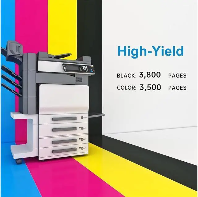 Alt view image 3 of 5 - 304A Black Cyan Magenta Yellow Toner Cartridge Compatible with Color CP2025 CP2025n CP2025dn CP2025x CM2320n CM2320fxi CM2320nf MFP Printer | CC530A CC531A CC532A CC533A, 4 Pack