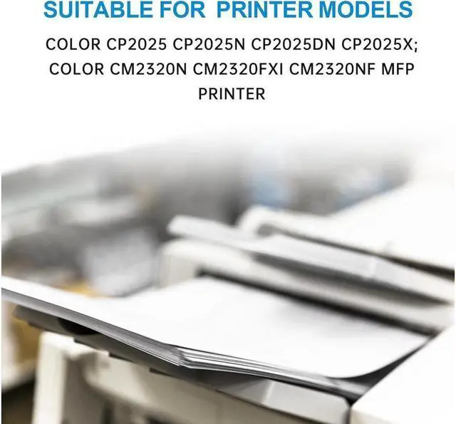 Alt view image 2 of 5 - 304A Black Cyan Magenta Yellow Toner Cartridge Compatible with Color CP2025 CP2025n CP2025dn CP2025x CM2320n CM2320fxi CM2320nf MFP Printer | CC530A CC531A CC532A CC533A, 4 Pack