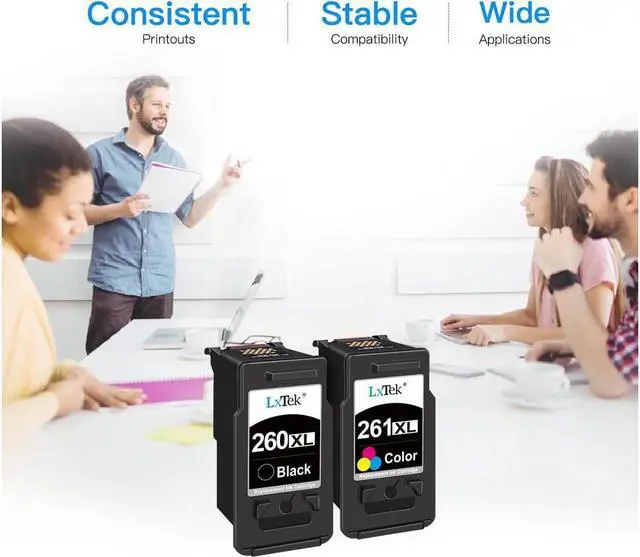 Alt view image 3 of 5 - LxTek Ink Cartridge Replacement for 260XL 261XL 260 XL 261 XL PG-260 PG-260XL CL-261 CL-261XL to use with TS6420 TR7020 TS5320 Printer Tray, 2 Pack(1 Black, 1 Tri-Color)
