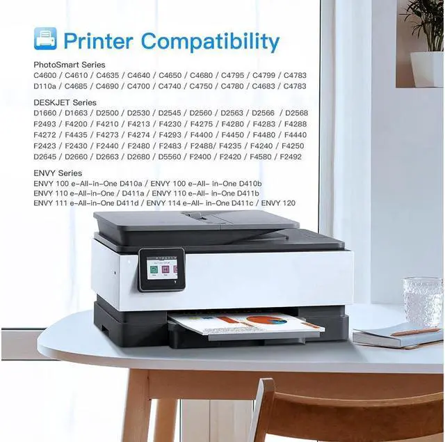 Alt view image 2 of 5 - LxTek Remanufactured Ink Cartridge Replacement for 60XL 60 XL CC641WN CC644WN High Yield for Photosmart C4680 D110, Deskjet D2680 F2430 F4210, Shows Accurate Ink Level (1 Black | 1 Tri-Color