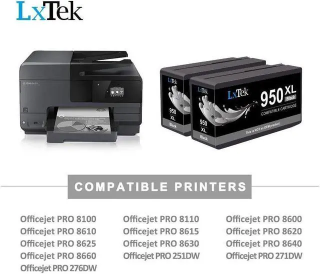 Alt view image 2 of 5 - LxTek Compatible Ink Cartridge Replacement for 950 950XL to compatible with OfficeJet PRO 8610 8600 8620 276dw 8630 251dw 8100 8615 8625 8640 8660 271dw Printers (High Yield,2 Black)
