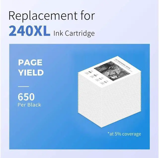 Alt view image 4 of 5 - myCartridge SUPRINT 240XL Black Ink Cartridge Remanufactured Ink Cartridge Replacement for PG-240 XL 240XL PG240XL for MG3620 MG3600 MG3520 MG3222 TS5120 TS5100 MX472 Printer 240 XL Black