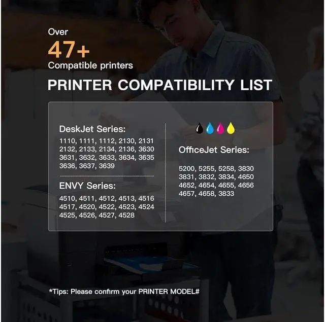 Alt view image 3 of 5 - E-ZInk (TM) Remanufactured Ink Cartridge Replacement for 63XL 63 XL to use with Officejet 3830 5255 4650 3833 Envy 4520 Deskjet 1112 3637 3630 3634 Printer (1 Black, 1 Tri-Color)