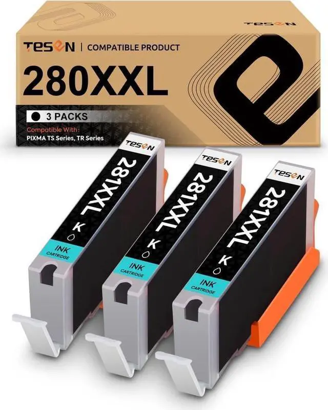 Main image of TESEN Compatible Ink Cartridge Replacement for 280XXL PGI-280XXL PGI 280 XXL Black Ink Cartridge Use with TR7520 TR8520 TS6120 TS6220 TS8120 TS8220 TS9120 TS9520 TS9521C Printer, 3 Pack