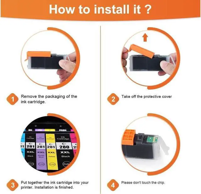 Alt view image 4 of 5 - TESEN Compatible 280XXL 281XXL Ink Cartridge Replacement for 280 281 XXL PGI280XXL CLI281XXL Use with TR8520 TR8620 TS6220 TS6320 TR7520 TS6120 TS9120 TS8120 Printer, 7 Pack Color Set
