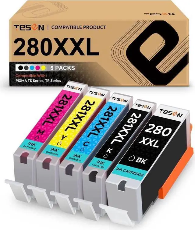 Main image of TESEN Compatible Ink Cartridge Replacement for 280 XXL 281 XXL PGI 280XXL CLI 281XXL Use with TR8520 TR8620 TS6220 TS6320 TR7520 TS6120 TS9120 TS8120 TS8320 Printer, 5 Pack Color Set
