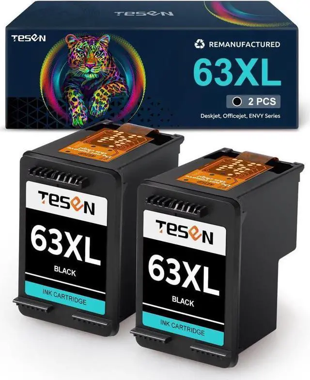 Main image of TESEN 63XL Remanufactured 63XL Ink Cartridge Replacement for 63 XL 63XL to use with Envy 4520 4510 4513 Officejet 3830 4650 Deskjet 1110 11114 2130 AIO Series Printer(2 Black Combo) 700+ Pages