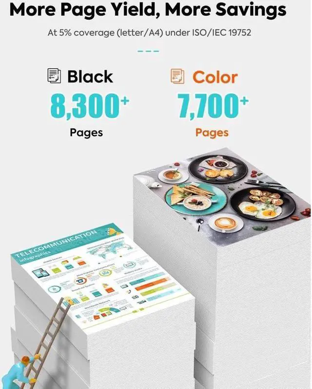 Alt view image 4 of 5 - TESEN GI21 Compatible Refill Ink Bottle Replacement for GI21 GI-21 Color Ink Kit for G1220 G2260 G3260 Printer 4-Pack Color