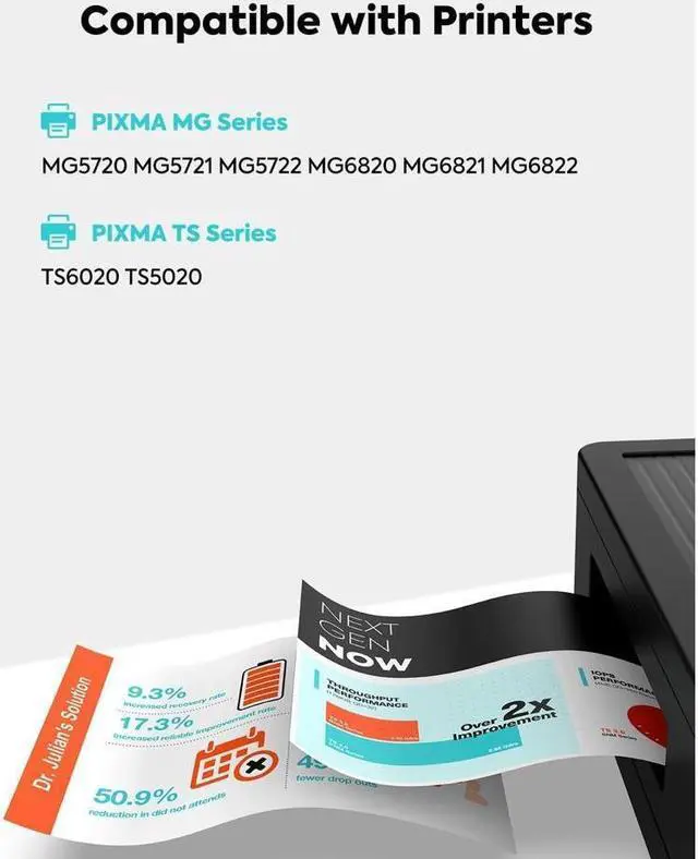 Alt view image 2 of 5 - TESEN Compatible Ink Cartridge Replacement for 270 XL 271 XL PGI 270XL CLI 271XL with Gray Use with MG7720 TS7720 TS8020 Printer, 12 Pack Color Set