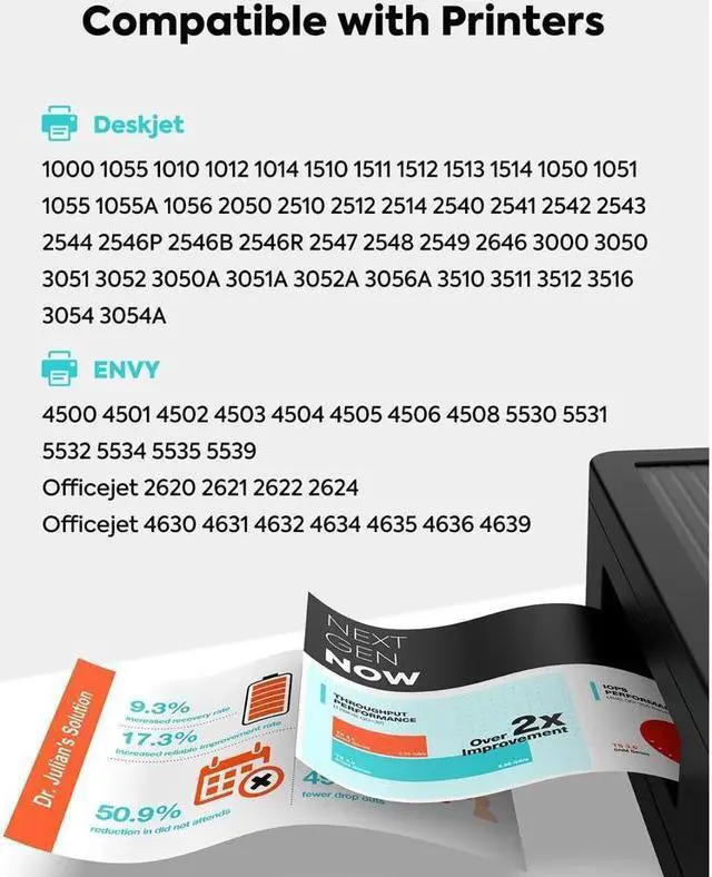 Alt view image 2 of 5 - TESEN 61XL Remanufactured 61XL Ink Cartridge Replacement for 61XL 61 XL Use with Envy 4500 5530 5539 DeskJet 1055 1010 1050A 2546 3000 Officejet 2622 4631 4630 eAIO Printer (2 Black Combo)