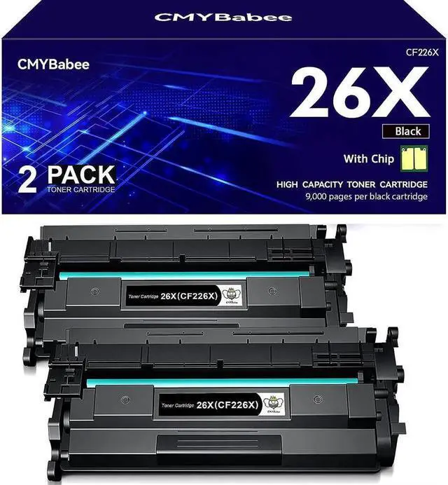 Main image of CMYBabee Compatible Toner Cartridge Replacement  26X CF226X 26A CF226A 26A 26X Pro M402n M402dn M402dne M402dw Pro MFP M426fdw M426fdn M426dw (Black, 2-Pack)