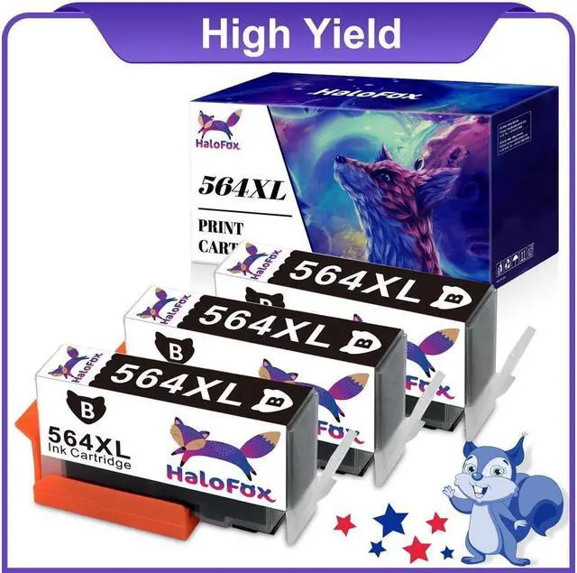 Main image of 3x New 564XL Bk Compatible Ink for Photosmart 5510 5514 5515 5520 Show Ink Level