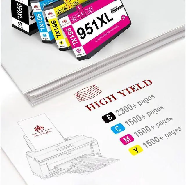 Alt view image 4 of 5 - 5PK Ink Cartridges for 950XL 951XL OfficeJet Pro 8600 8100 8610 8620 8630