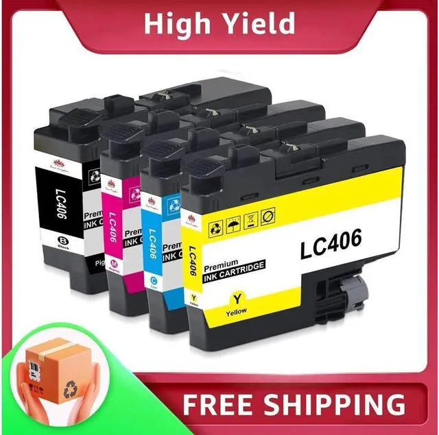 4pk LC406 Ink Cartridges for Brother MFC-J4335DW MFC-J4535DW MFC-J4345DW 406 ink