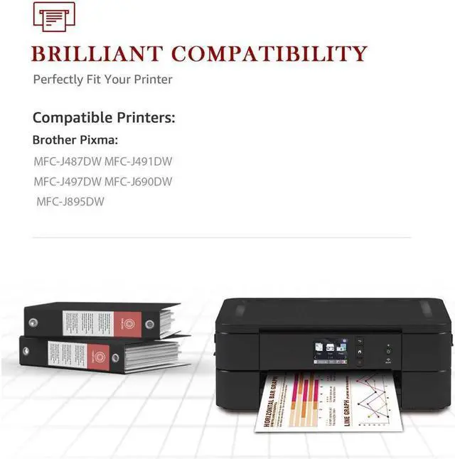 Alt view image 4 of 5 - 2 Pack Ink Cartridge compatible for Brother LC3013 LC3011 MFC-J690DW MFC-J491DW