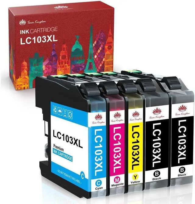 Main image of 5 LC103 XL LC103BK Black & Color Printer HY Ink Cartridge for Brother MFC-J870DW