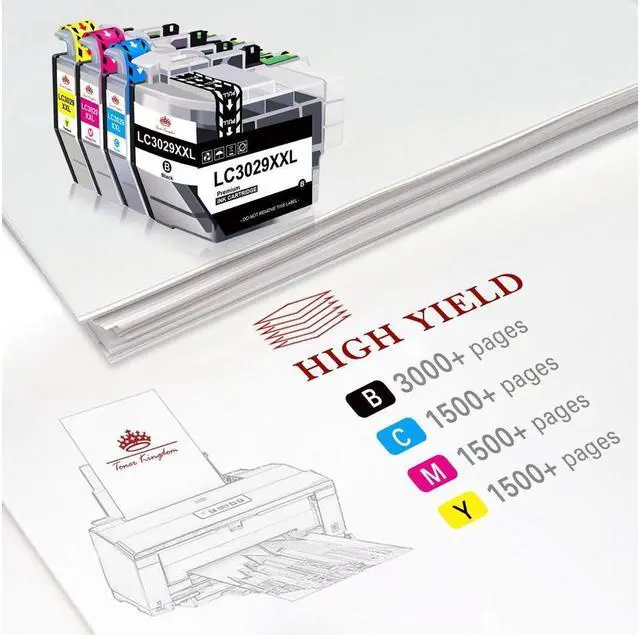 Alt view image 5 of 5 - 4PK LC3029XXL High Yield Ink For Brother MFC-J5830DW J6535DW J5930DW J6935DW