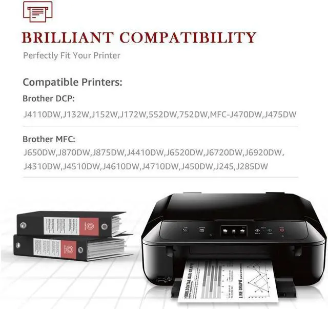 Alt view image 3 of 5 - 6x LC103 XL Ink Cartridge For Brother MFC-J475DW MFC-J870DW MFC-J4410DW Printer