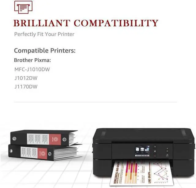 Alt view image 2 of 5 - 2Pc LC401 Black Ink Cartridge compatible for Brother MFC-J1010DW MFC-J1170DW