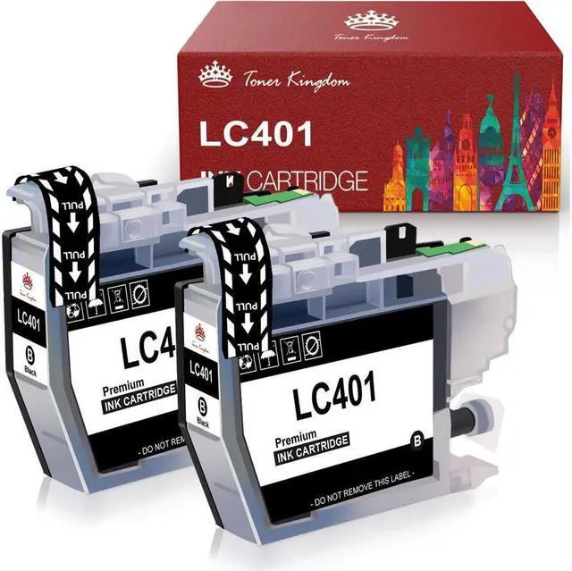 Main image of 2Pc LC401 Black Ink Cartridge compatible for Brother MFC-J1010DW MFC-J1170DW