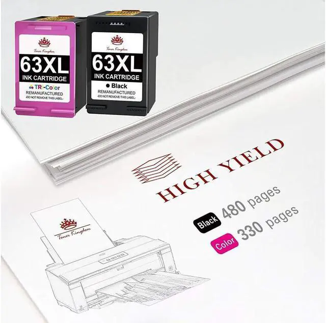 Alt view image 5 of 5 - 3x 63XL Ink Cartridge for Envy 4512 4516 4520 4522 OfficeJet 3830 4650 5255