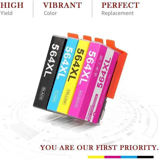 Alt view image 4 of 5 - 4PK For 564XL 564 XL Ink Cartridges Photosmart All-in-One AIO 7510 7520 7525