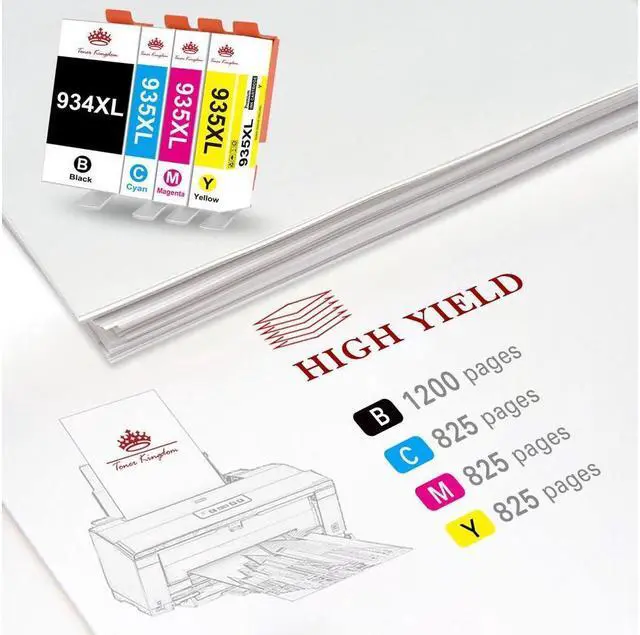 Alt view image 3 of 5 - NEW Chip 934XL 935XL For 934 935 XL Ink Cartridge Full Set 4-pack Black/C/M/Y