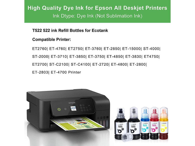 thumbnail image 2 of Get Your Print On With This 4-Pack Of 502/522 Ink Refills – Perfect For Epson EcoTank ET-4800, 2720, 4700 & More! 2 of 5