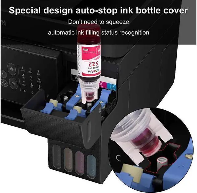 Alt view image 4 of 4 - Osinkjet 522 T522 Refill Ink Bottle Kit for EcoTank ET-2720 ET-2800 ET-4800 ET-2803 Printer