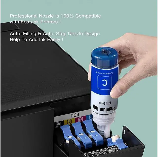 Alt view image 4 of 5 - Printers Jack Compatible 502 T502 Refill Ink Bottles Replacement for EcoTank ET-2750 ET-3750 ET-4750 ET-2760 ET-3760 ET-4760 ET-2700 ET-3700 ET-3710 ET-15000 ST-2000 ST-3000 ST-4000 Printer