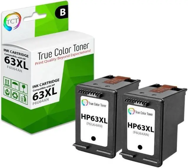 Main image of TCT Compatible Ink Cartridge Replacement for the 63XL Series - 2 Pack Black