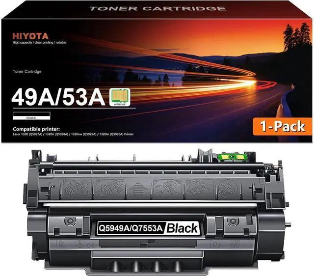 Main image of 1 Black 49A | Q5949A Toner Cartridge Replacement for Laserjet 1320 1320n 1320nw 1320tn 3390 MFP 3392 MFP 1160 Printer,Sold by TopInk