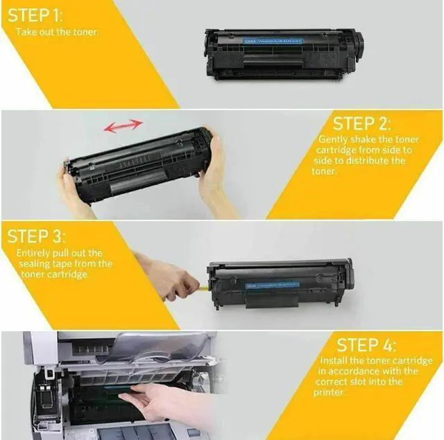 Alt view image 2 of 4 - 4 pk Toner Q2612A 12A LaserJet Black For 1020 1022n 3015 3030 3052 M1005MFP