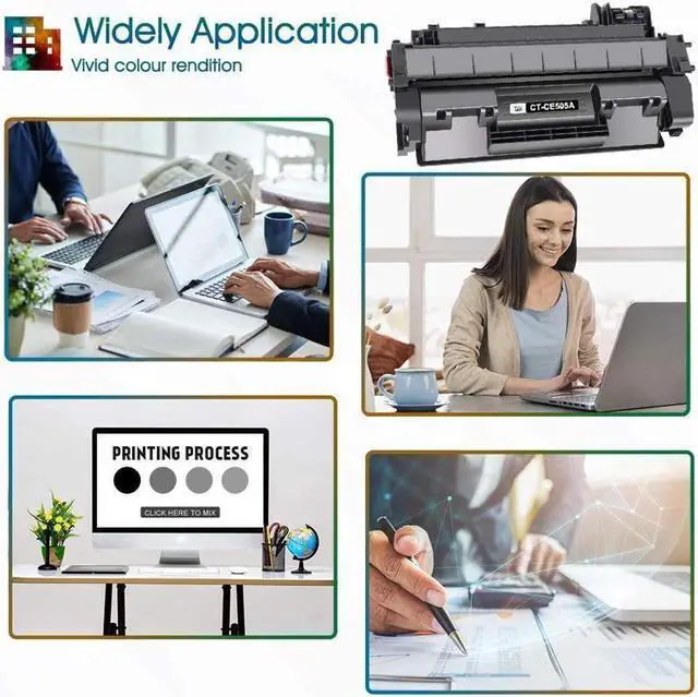 Alt view image 2 of 5 - Cool Toner Compatible Toner Cartridge Replacement for 05A CE505A Toner Cartridge Work with P2035 P2035N P2055DN P2030 P2050 P2055X (Black, 4-Pack)