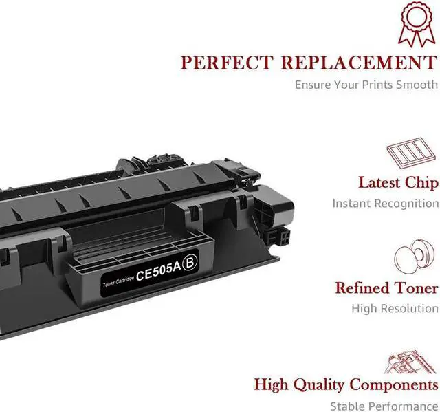 Alt view image 4 of 4 - 2Pack Black CE505A Toner Cartridge For 05A LaserJet P2035 P2035n P2055dn