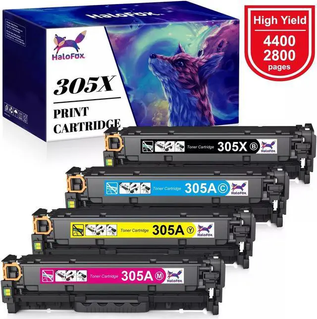 Main image of 4x CE410A 305A Black & Color Toner Set For LaserJet M475nw M475dn M451dw