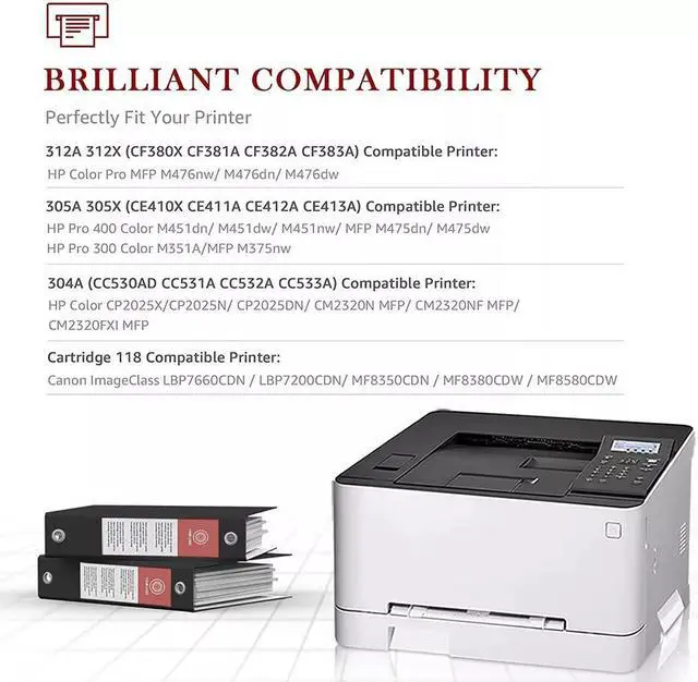 Alt view image 3 of 5 - 4PK CE410A CE411A CE412A CE413A Toner Set for 305A Laserjet Pro 400 M475 M451